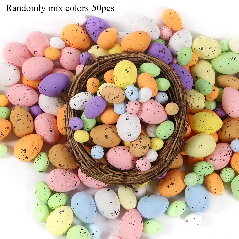 Easter Egg Wreath Decoration-Artificial Foam Eggs,Pastel Colors for Spring Door Decor,Featherless,For Festive Home Accent,Wreath