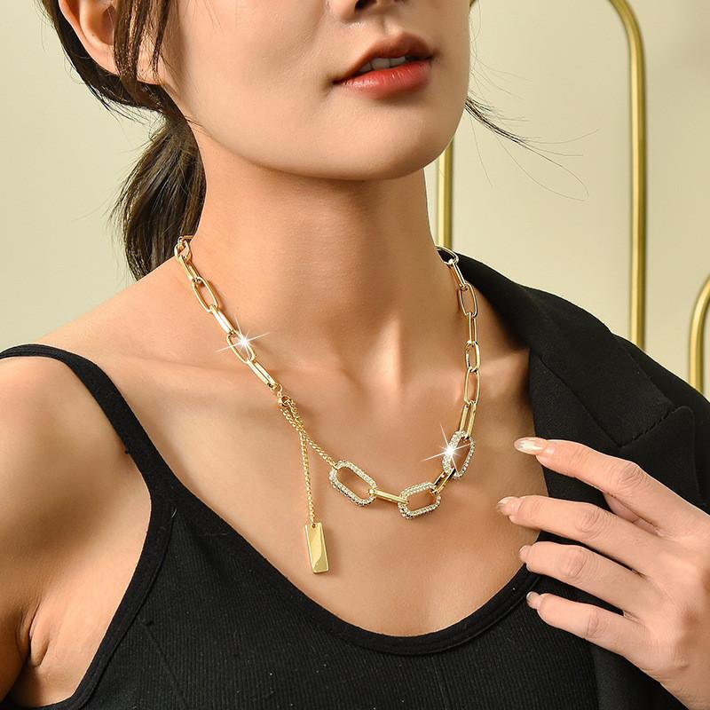 Elegant Geometric Love Necklace For Women Stunning Titanium Steel Jewelry For Autumn Style