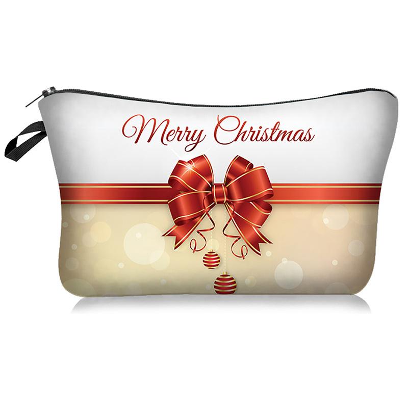 1pc Portable Printed Makeup Bag, Portable Cosmetic Storage Bag For Travel, Perfect For Halloween And Christmas Gifts For Women And Girls