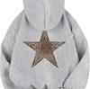 Dames Hooded Sweatshirt met Luipaard- en Sterrenprint, Casual Pullover met Lange Mouwen, Grote Voorraad Beschikbaar