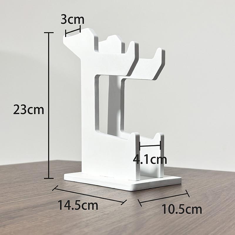 Supporto Multifunzionale Universale in Legno Massello per Controller di Gioco, Scaffale di Stoccaggio da Scrivania, Supporto per Cuffie