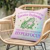Pillowcase 1Pc, Frog Hyperfocus And Executive Dysfunction, Printed Holiday Theme Cushion Cover With Hidden Zipper, Suitable For