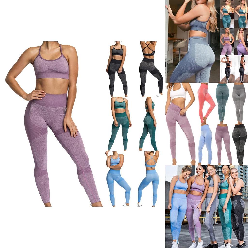 Sleek Women Sleeveless Yoga Set With Padded Bra And High Waisted Elastic Leggings