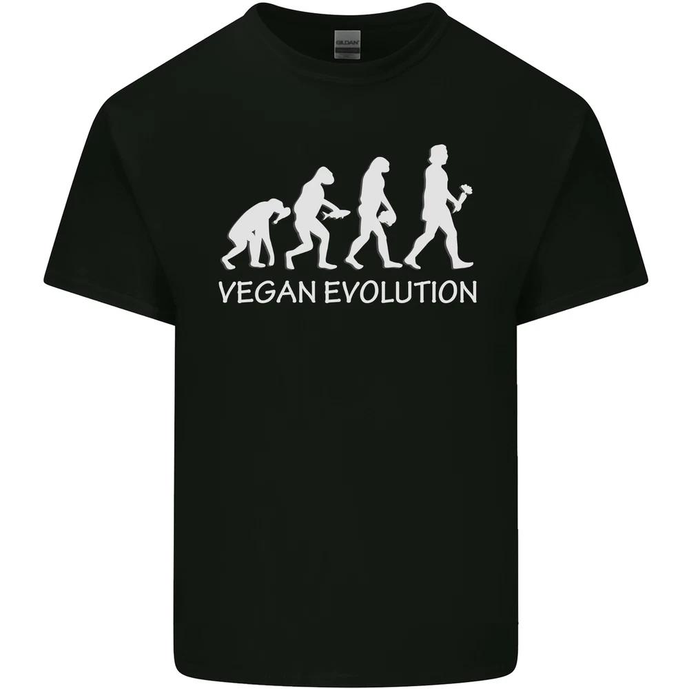 Vegan Evolution Vegetarian Funny Unisexs Light Cotton TShirt S