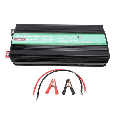 800W Pure Sine Wave Inverter 12V DC Car Solar Inverter with Dual USB LCD Display Universal Socket