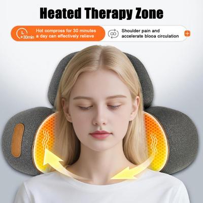 Cervical Pillow Deep Tissue Relief Neck Massager 3-in-1 Electric Heating Massage Pillow for Posture Correction