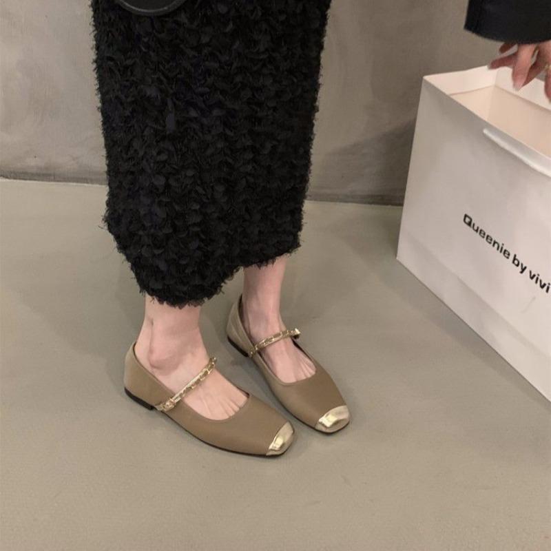 

Temperament Mary Jane shoes autumn new thick high heels light mouth single shoes 40 хакі