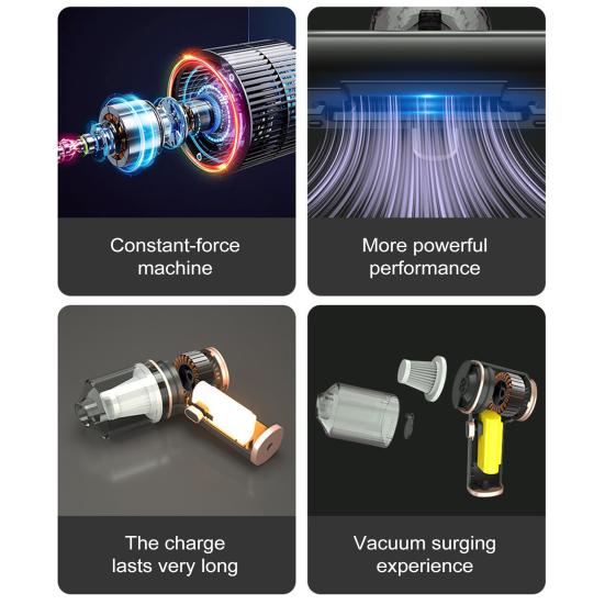 Cordless Handheld Vacuum Cleaner 19000pa Suction Power Low Noise Lightweight Portable Mini Rechargeable Vacuum Cleaner