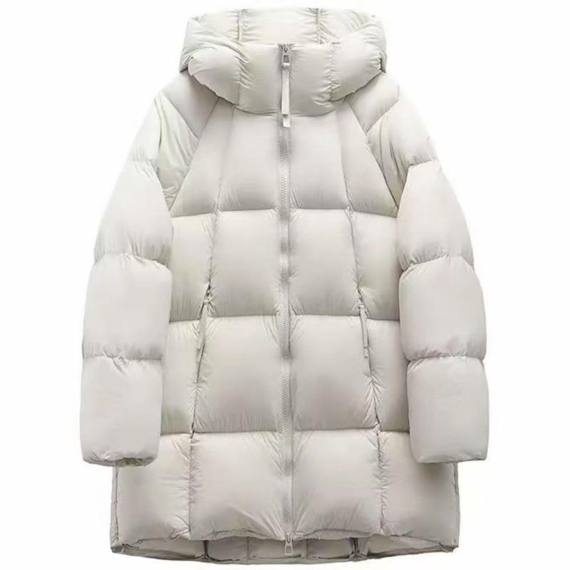 Cangzhou Cotton Clothes Puff Model Soft New Cotton Clothes Cotton Medium and Long Cotton Clothes Women's Hooded Jacket Thickened Cotton Clothes
