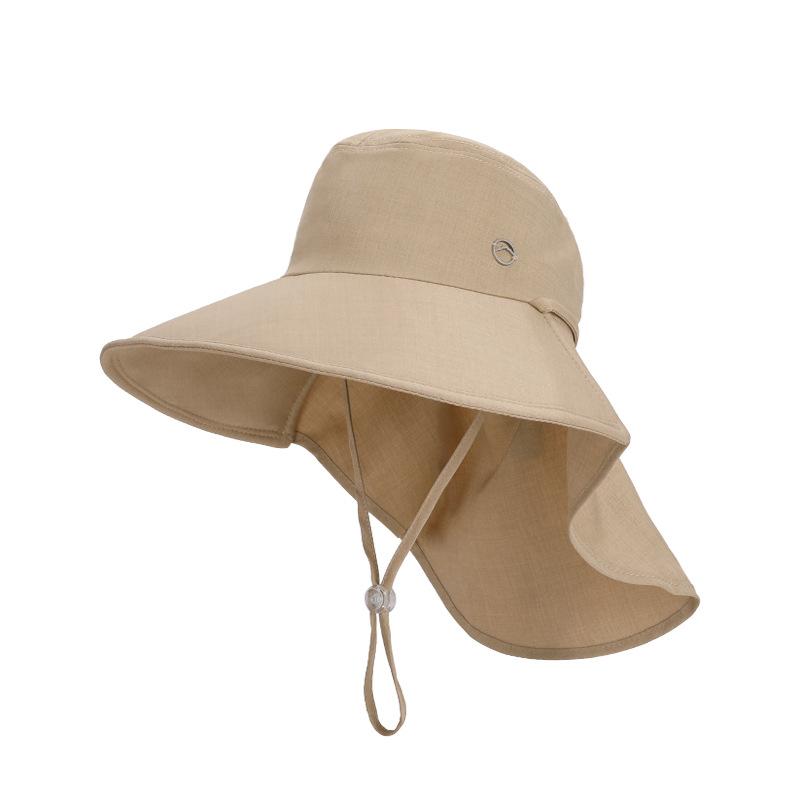 

Spring and summer outdoor sun protection hat versatile with ponytail hole hat women s big eaves shawl neck protection bucket hat