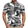 Men's Short Sleeve Cycling Round Neck Print with Zipper Breathable Quick Dry Fabric