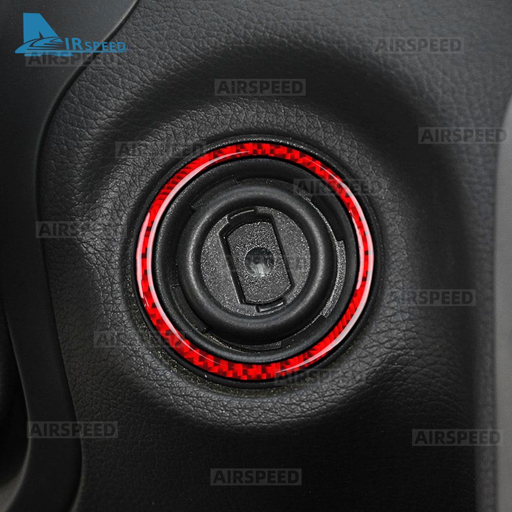 Real Soft Carbon Fiber Trim Sticker For Mercedes Benz SLK R172 2011-2015 2016 SLC 2016-2020 Car Ignition Switch Key Hole Ring