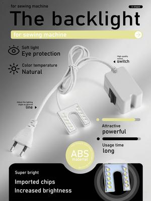 Nähmaschinen-Hintergrundbeleuchtung – Augenschonende LED-Lampe mit weichem Licht, verstellbarem Kabel und hochwertigem Schalter
