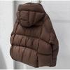Kapuzen-Daunenjacke Damen Winter 2025 Neue Mode Grau Brotjacke Lässige Kurze Steppjacke