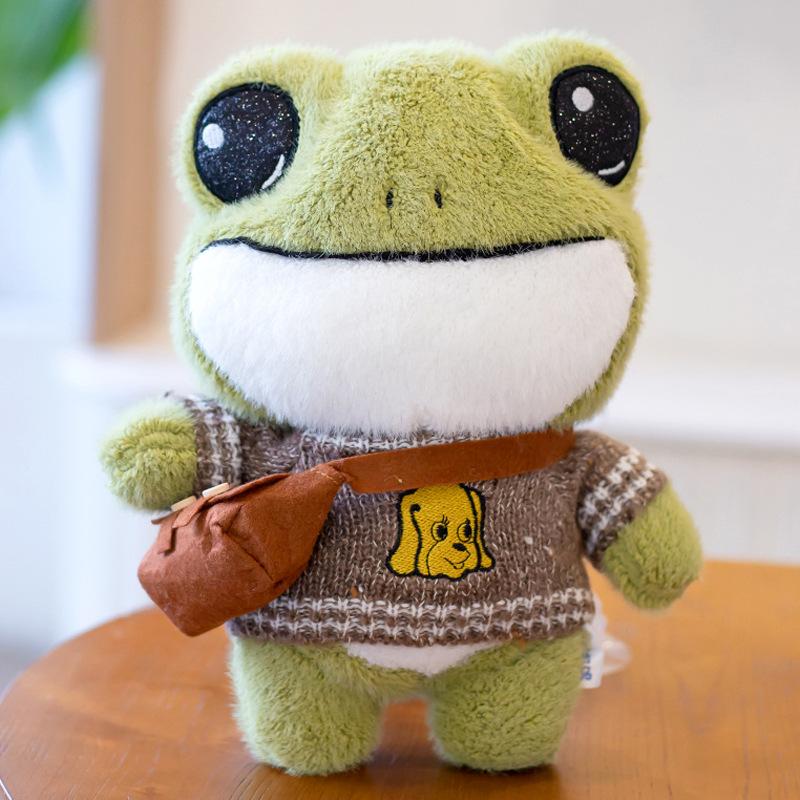 Lalafanfan little frog plush toy as a gift for girls, 30cm