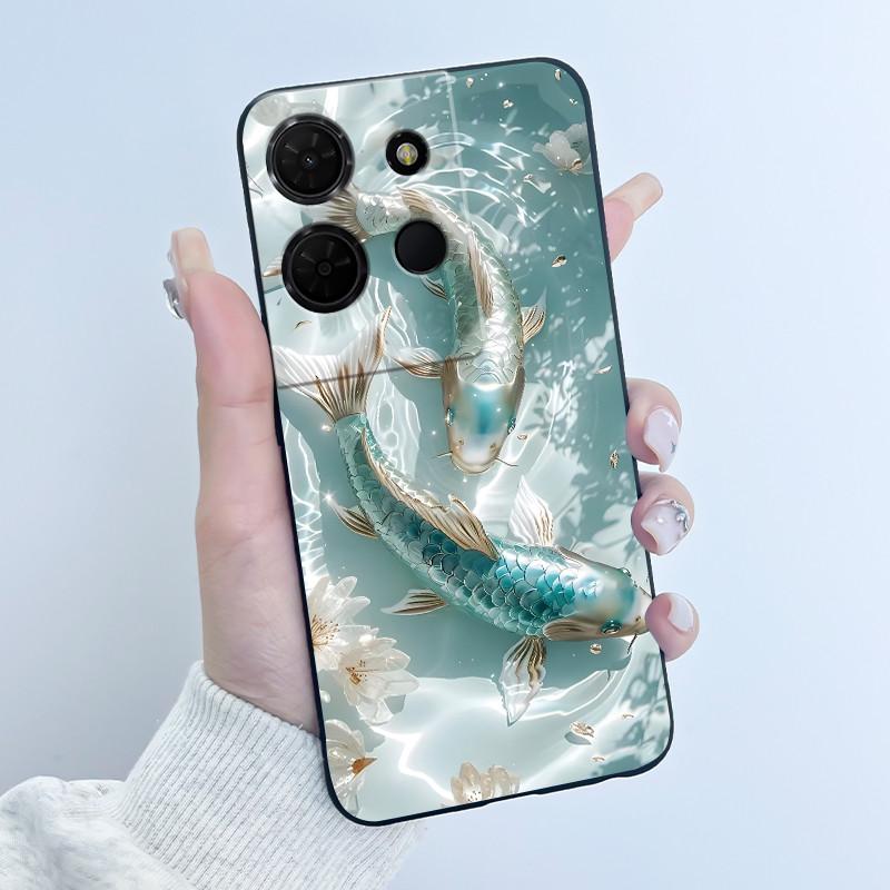 For TCL 503 K33 T513Z K32 T513W Case Luxury Cute Love Rabbit Funny Black Matte Soft Silicone Back Cover Shockproof Phone Case