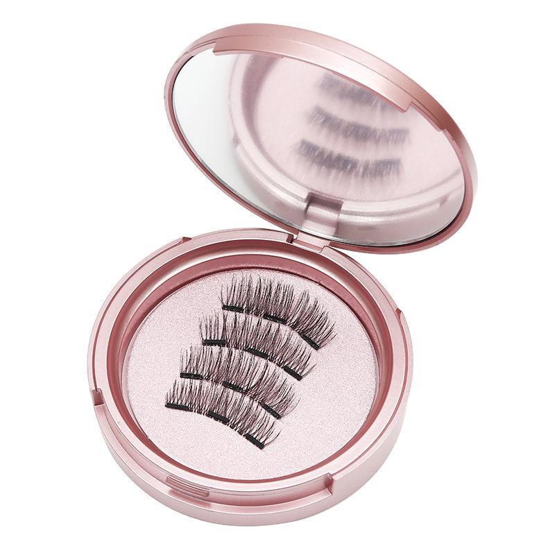 DINGSEN Magnetische Klebefreie Wimpern, Set mit 4