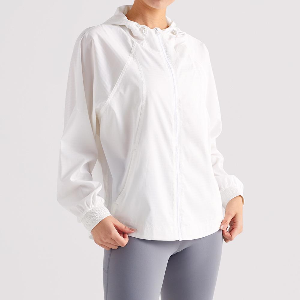 

Женская легкая ветрозащитная худи с защитой от УФ-лучей - Дышащая защита от солнца для йоги на открытом воздухе S белый