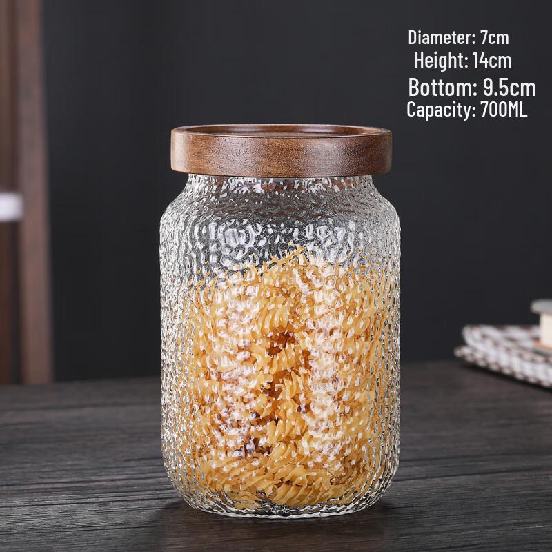 Стеклянная банка для хранения UOSU с крышкой из акации