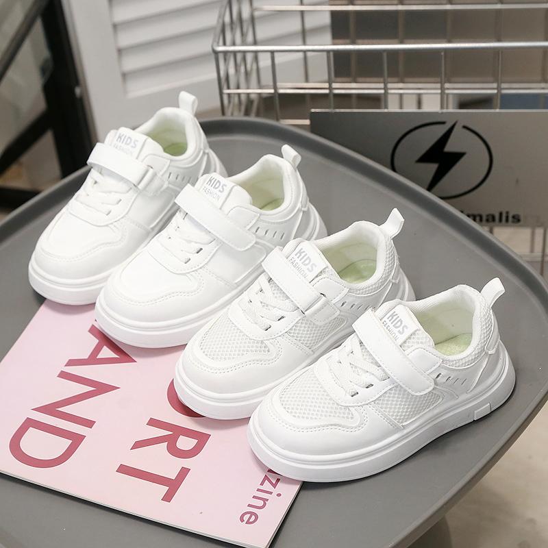Studentské školní bílé boty Trendy chlapecké dívčí běžecké boty Protiskluzová měkká podrážka 2025 Nové dětské sportovní boty Síťovina Prodyšné Pohodlí