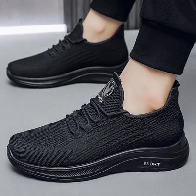 Spring and Autumn New Fly-woven Plus Sponge Polyurethane Front Lace-up Sports Ultra-light Soft Sole Wear-resistant Men's Tooling Men's Shoes