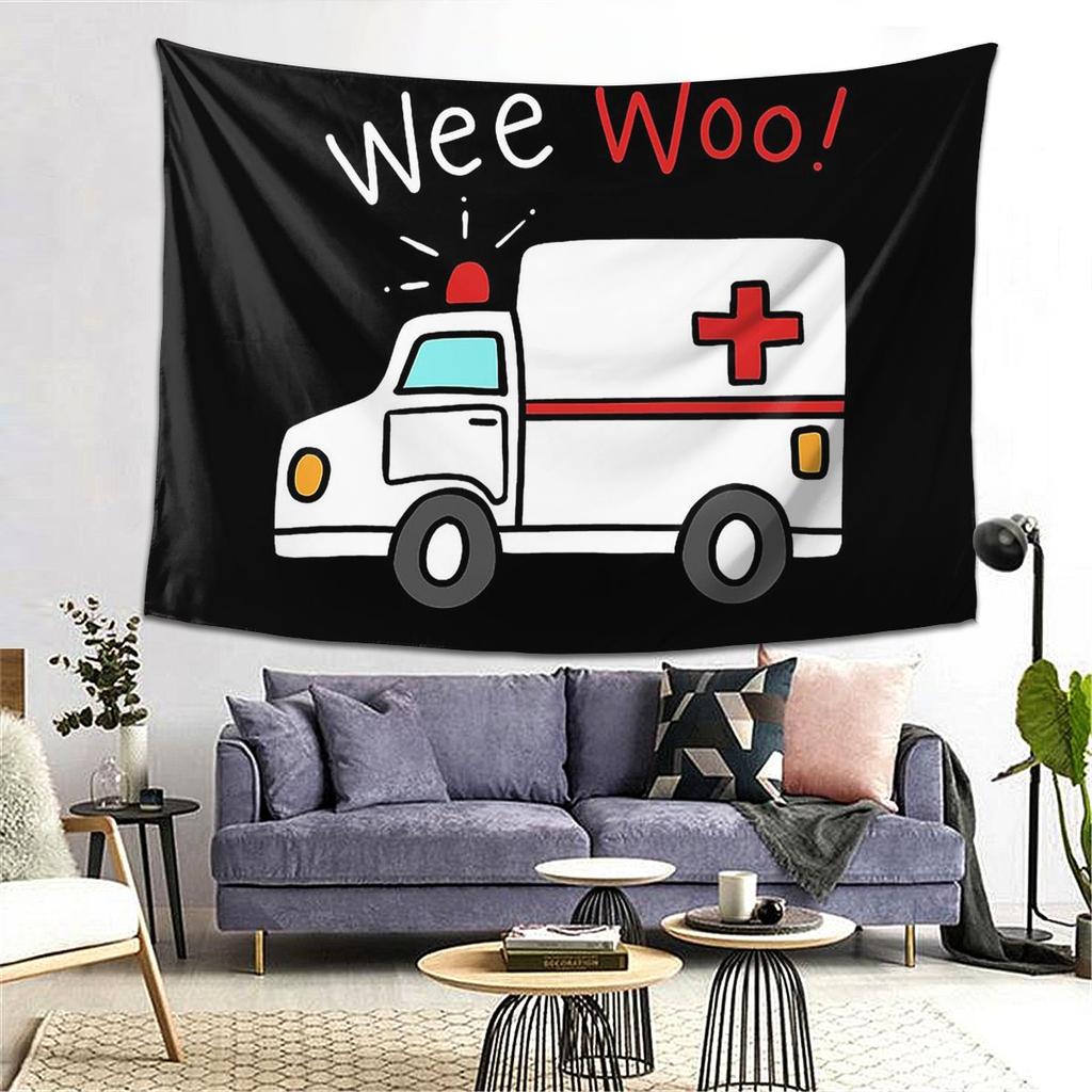 Paramedic Ambulance Tapestry Decor Art Aesthetic Tapestries for Living Room Bedroom Home Wall Cloth Wall Hanging