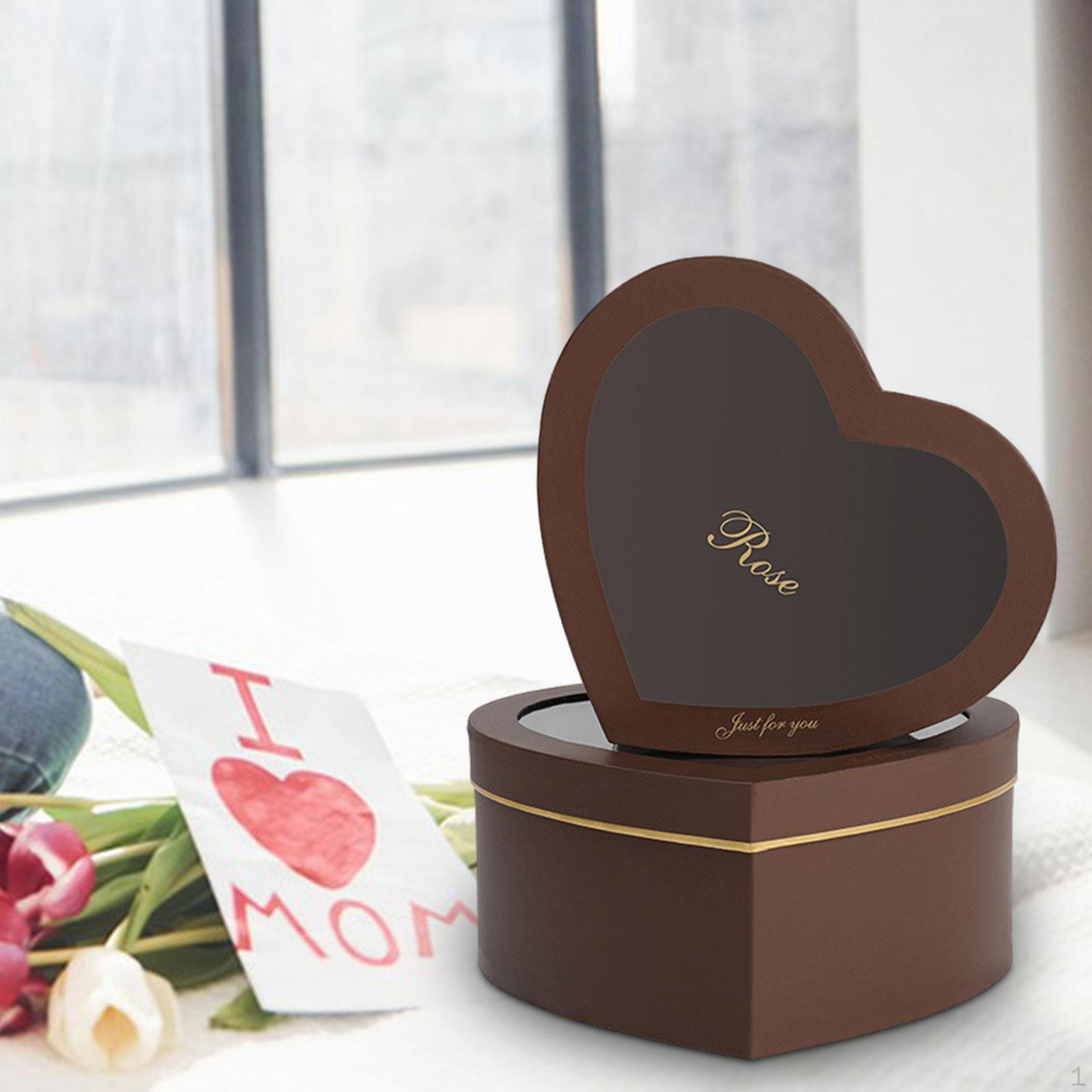 

2 шт. пустые подарочные коробки в форме сердца, картон с сердечками для праздничного подарка кофейный