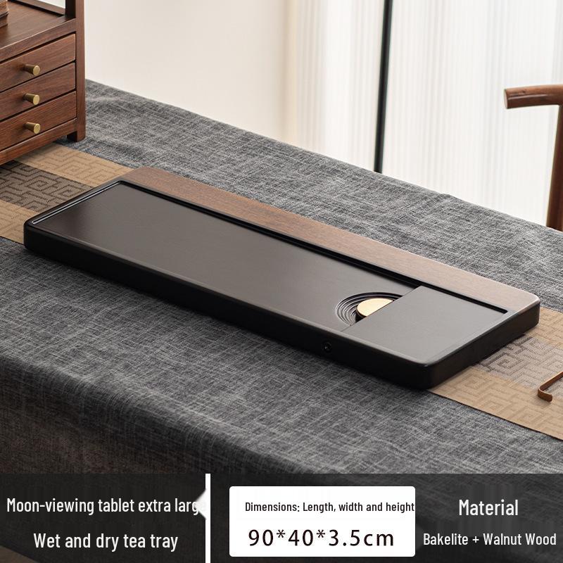 Walnut Wood Bakelite Tea Tray for Kung Fu Tea Set - Small and Large Options Available