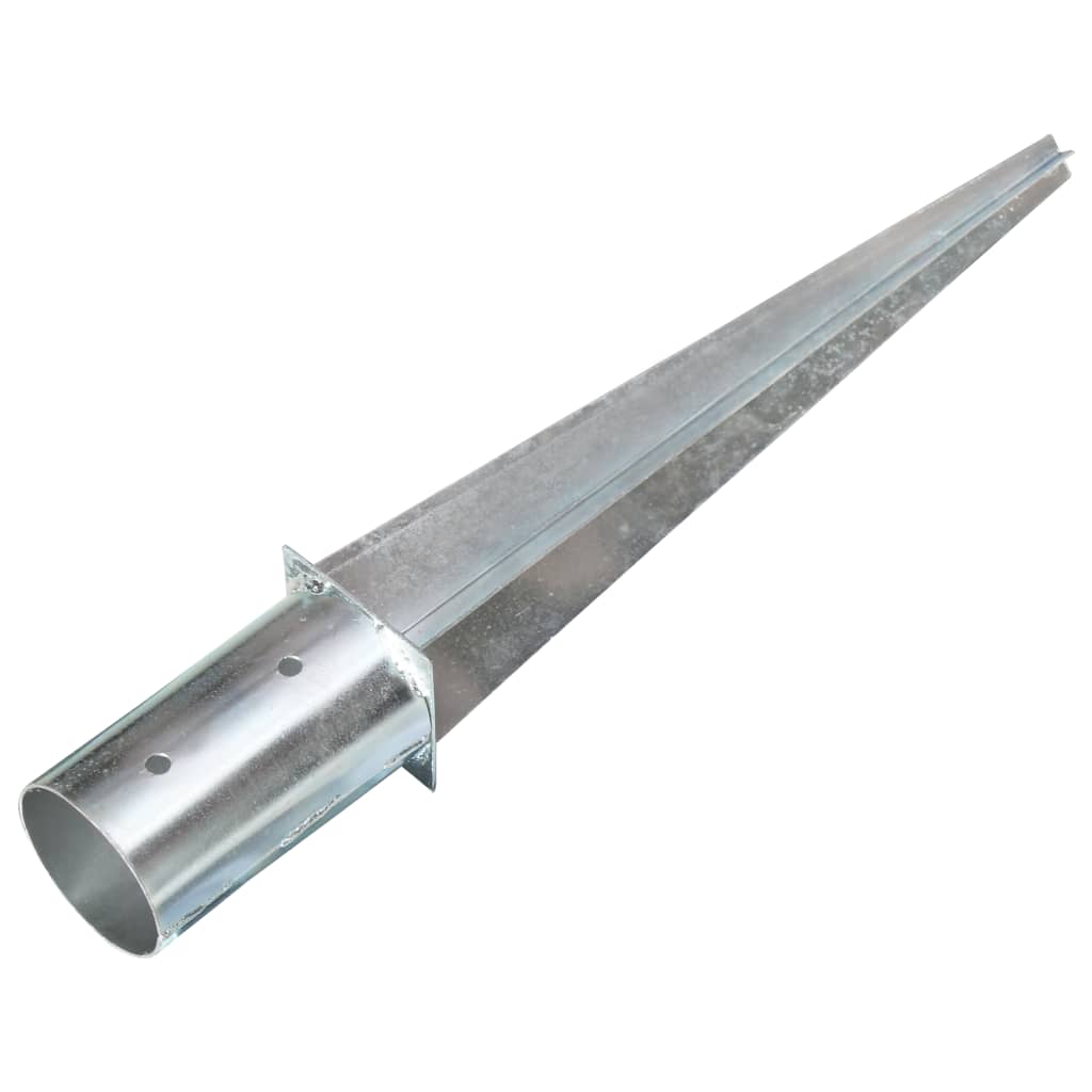 Vidaxl Kołki Gruntowe, 2 Szt., Srebrne, 8X61 Cm, Stal Galwanizowana