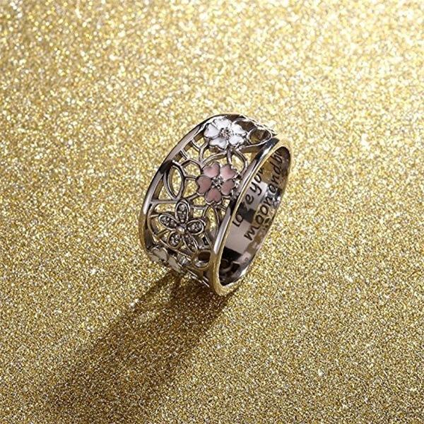 Buy Delicate Lucky Cherry Four-leaf Clover Flower White Rhinestone ...