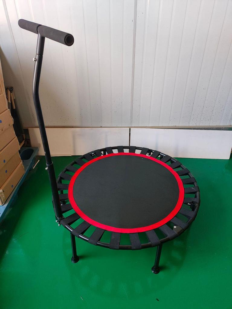 40" Round T-Handle Folding Indoor Trampoline for Kids with Handrail