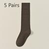 5 Pairs of Female Spring and Autumn Pure Cotton No Trace But Knee Long Leg Socks