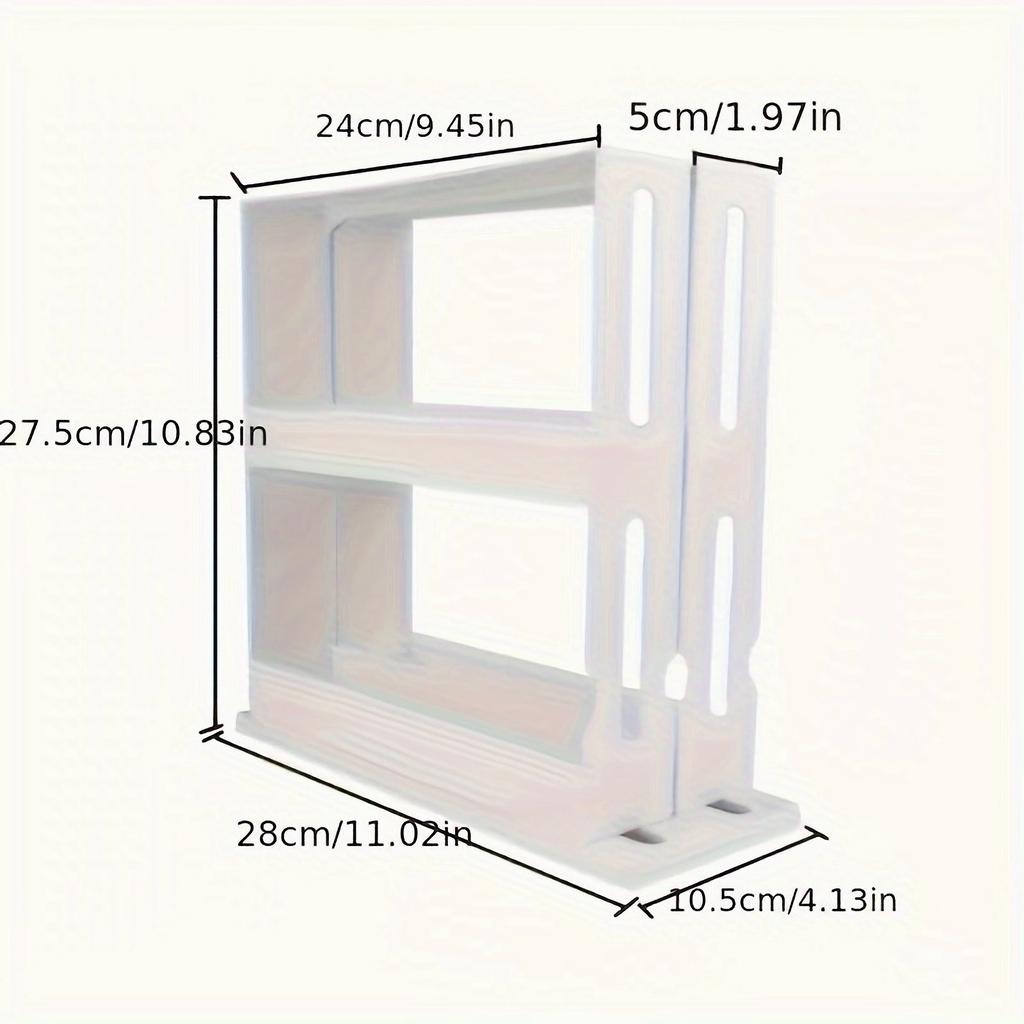 1 PC Spice Storage Rack,90 Degree Swivel Item Storage Rack, Countertop 2 Tier Storage Rack,small Storage and Organizer Rack