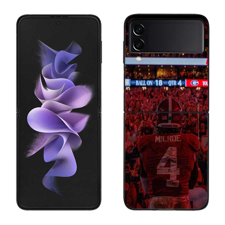 Ultimate Strength Aesthetics Rugby Phone Case For Samsung Z Flip 7 6 5G Galaxy Z Flip 5 4 3 Black Hard Cell Cover Luxury PC She
