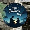 2D Flat, 1pc Father's Day Wall Sign - Aluminum Modern Decorative Art with "Happy Father's Day" Text, Waterproof & Durable, No Power Needed, Easy