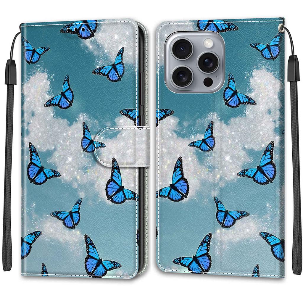 Luxury Painted Leather Case Wallet Book Style Protective Cover for Apple iPhone 16 15 14 13 12 11 Pro Max 16Pro 15Pro XR XS Max 7Plus 8Plus SE4