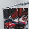 Speed Passion Red Mustang Shower Curtain for Bathroom - Vintage Car Design with Dynamic Splash Effect Waterproof  Durable