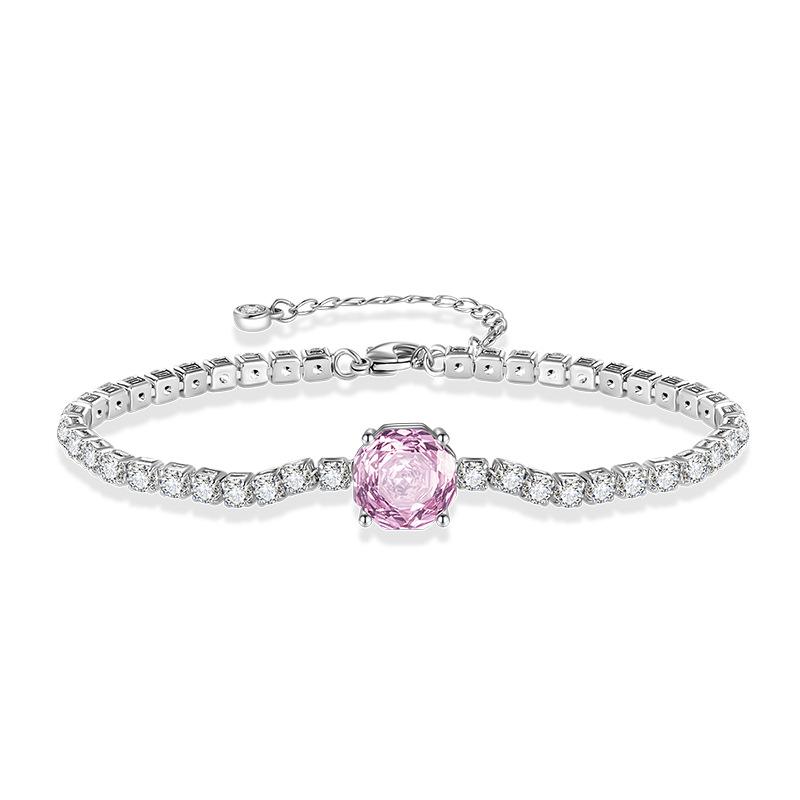 New Full Moissanite Bracelet 925 Sterling Silver Shiny bangles Chain For Women Men Wedding Jewelry Plated 18K white gold Gifts