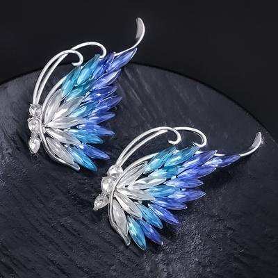 Temperament Simulation Butterfly Brooch Three-Dimensional Diamond Gradual Change High-End Niche Pin Fashion Bright Butterfly Corsage