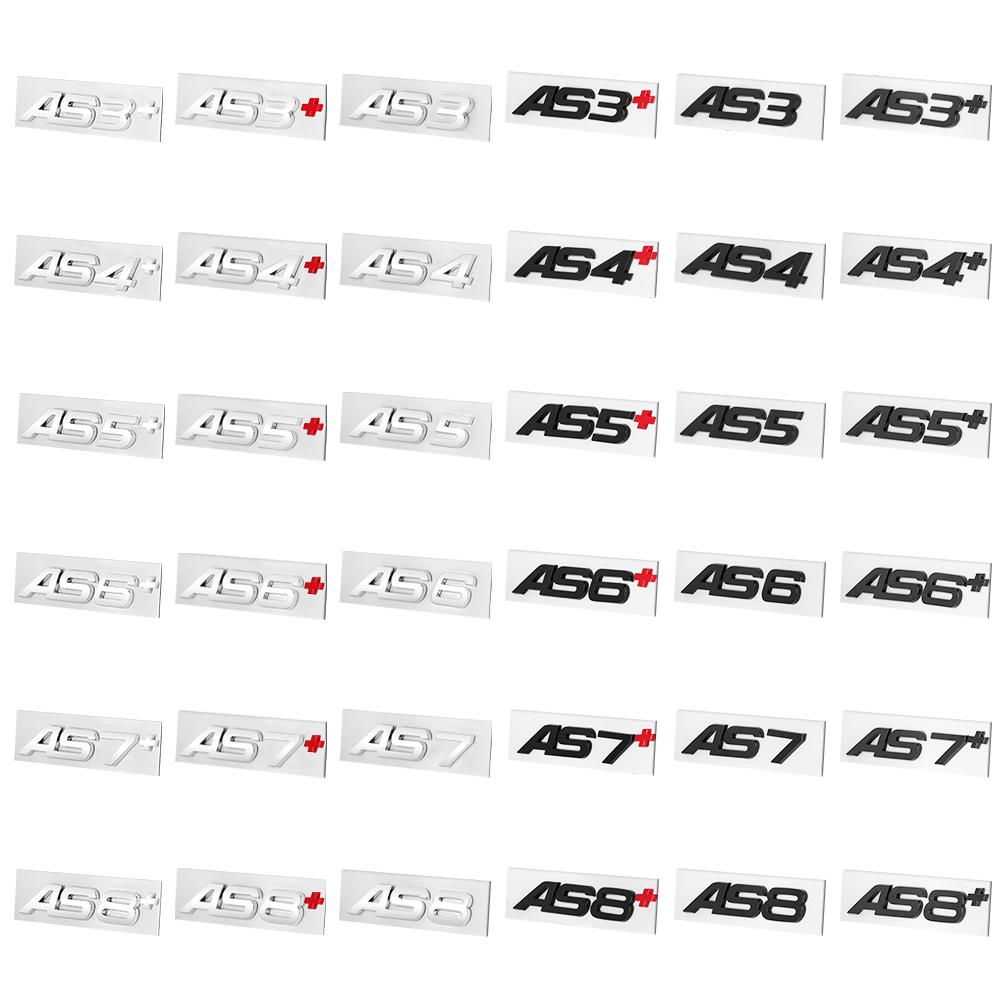 3D Aluminum For T01 AS3 AS4 AS5 AS6 AS7 AS8 AS3+ AS4+ AS5+ AS6+ AS7+ AS8+ Letters Emblem Car Rear Trunk Decoration Logo Sticker 01T