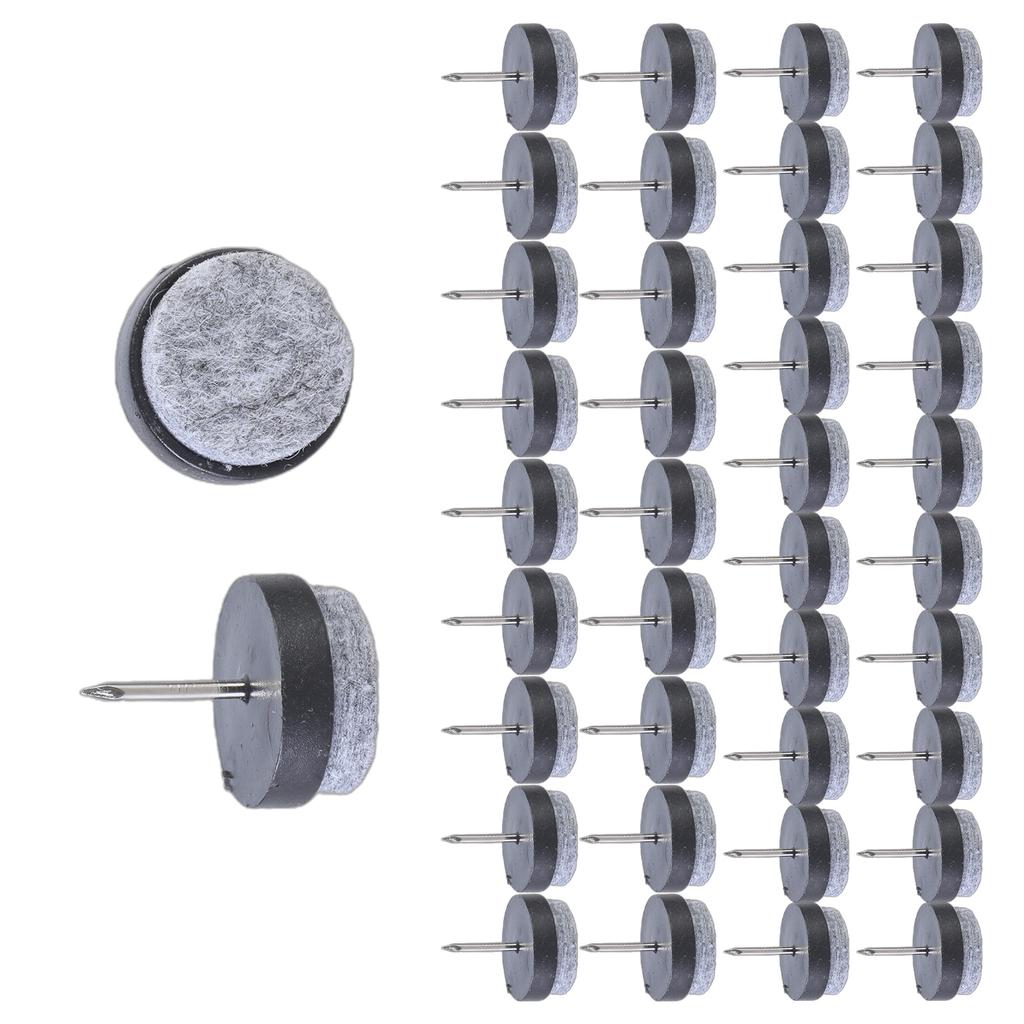 Pack of 50 Sturdy Felt Furniture Glides With Nails for Floor Protective and Scratch Prevention 22mm Diameter Designs