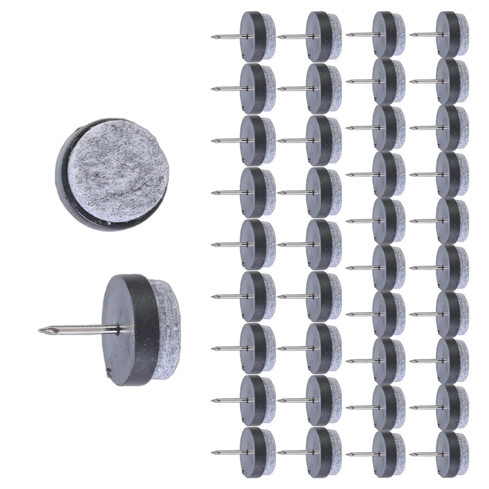 

Упаковка из 50 прочных войлочных мебельных накладок с гвоздями для защиты пола и предотвращения царапин, диаметр 22 мм чёрный