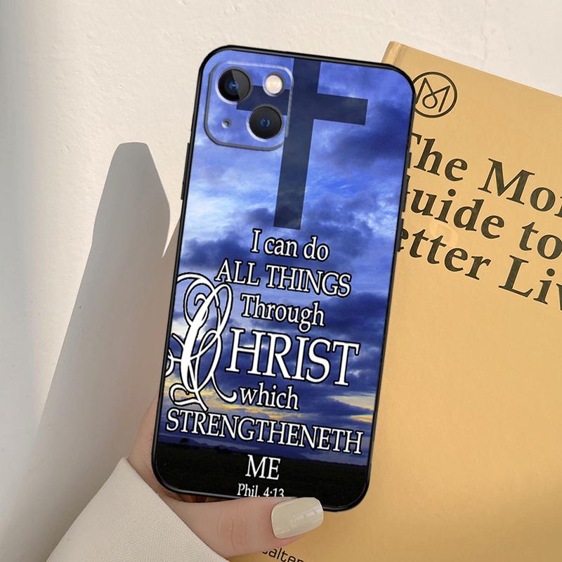 Christian Jesus Christ Bible Verse Phone Case For iPhone 17 16 14 13 12 11 15 Pro Max mini XR 16e 15 16 Plus 17 Air Full Cover