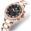 OLEVS Women's Ceramic Quartz Watch Elegant Waterproof Date Display Luminous Black