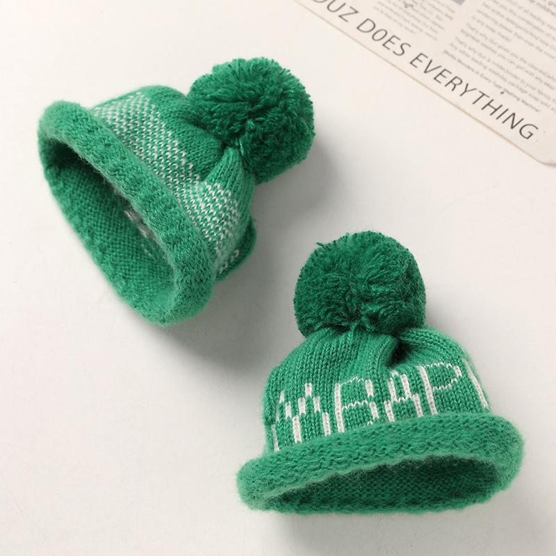 1Pcs Cute Doll House Doll Mini Woolen English Ball Hat Handmade Woven Knitted Woolen Head Covers Diy Decoration Toy For Children