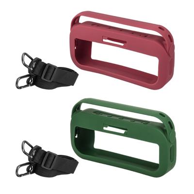 Soft Silicone Case for Bluetooth-compatible Speaker Travel Carry Protective with Shoulder Strap Protective Skin