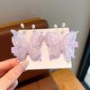 Girl Hairpin Double Layer Mesh Yarn Butterflies Decor Hair Clip with Imitation Pearls