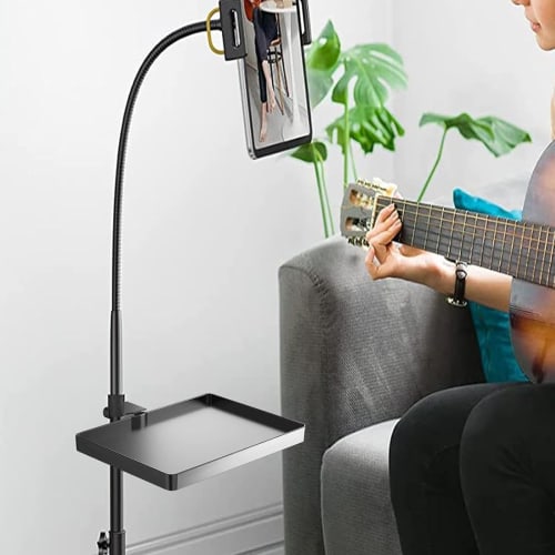 Yirdapall Microphone Stand Tray, Microphone Rest, Music Stand, Adjustable Mount, Music Sheet Music, Instrument Stand, Live Performance, Sheet Music, S