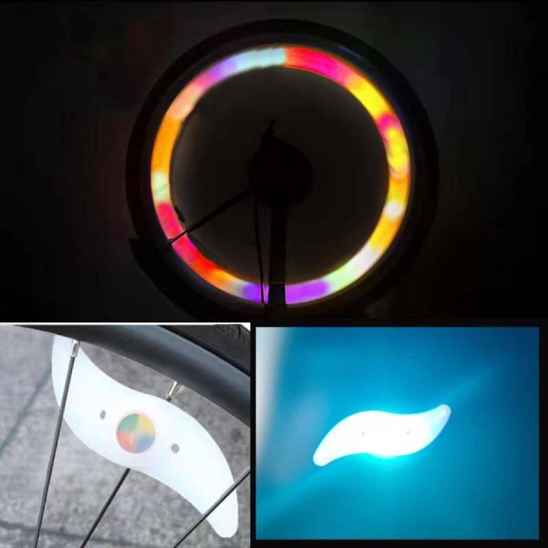 

Светодиодная подсветка для спиц велосипеда, для горного велосипеда, в виде ивового листа, аксессуары для катания Colorful