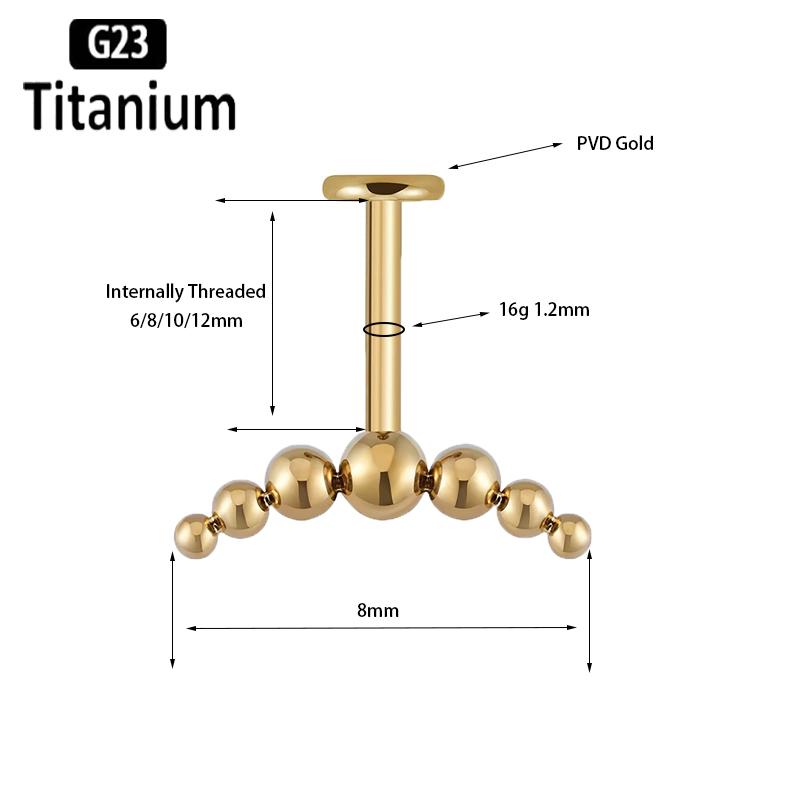 ASTM F136 Titanium 16G Marquise CZ Screw Flat Back Vertical Helix Piercing Ear Cartilage Stud Earrings G23 Titanium Body Jewelry